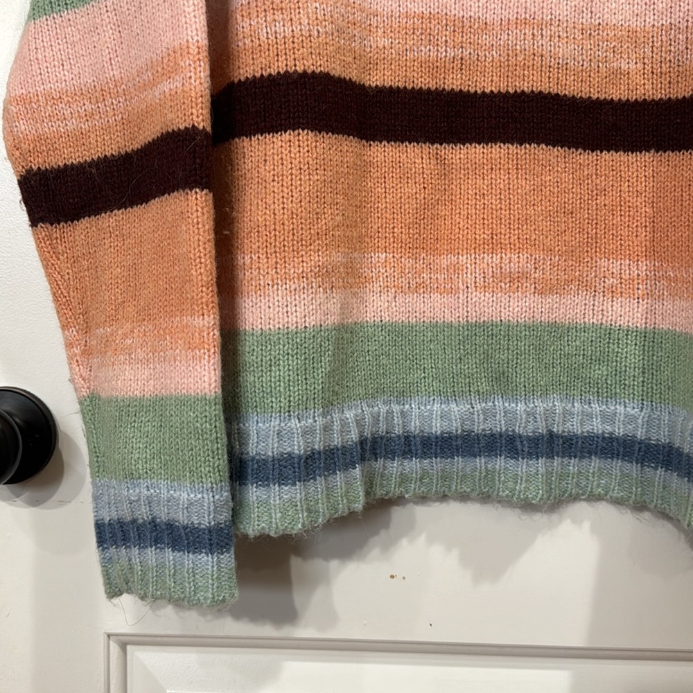 SUNDANCE WOOL BLEND STRIPED SIBELLA SWEATER LARGE - Picture 4 of 8